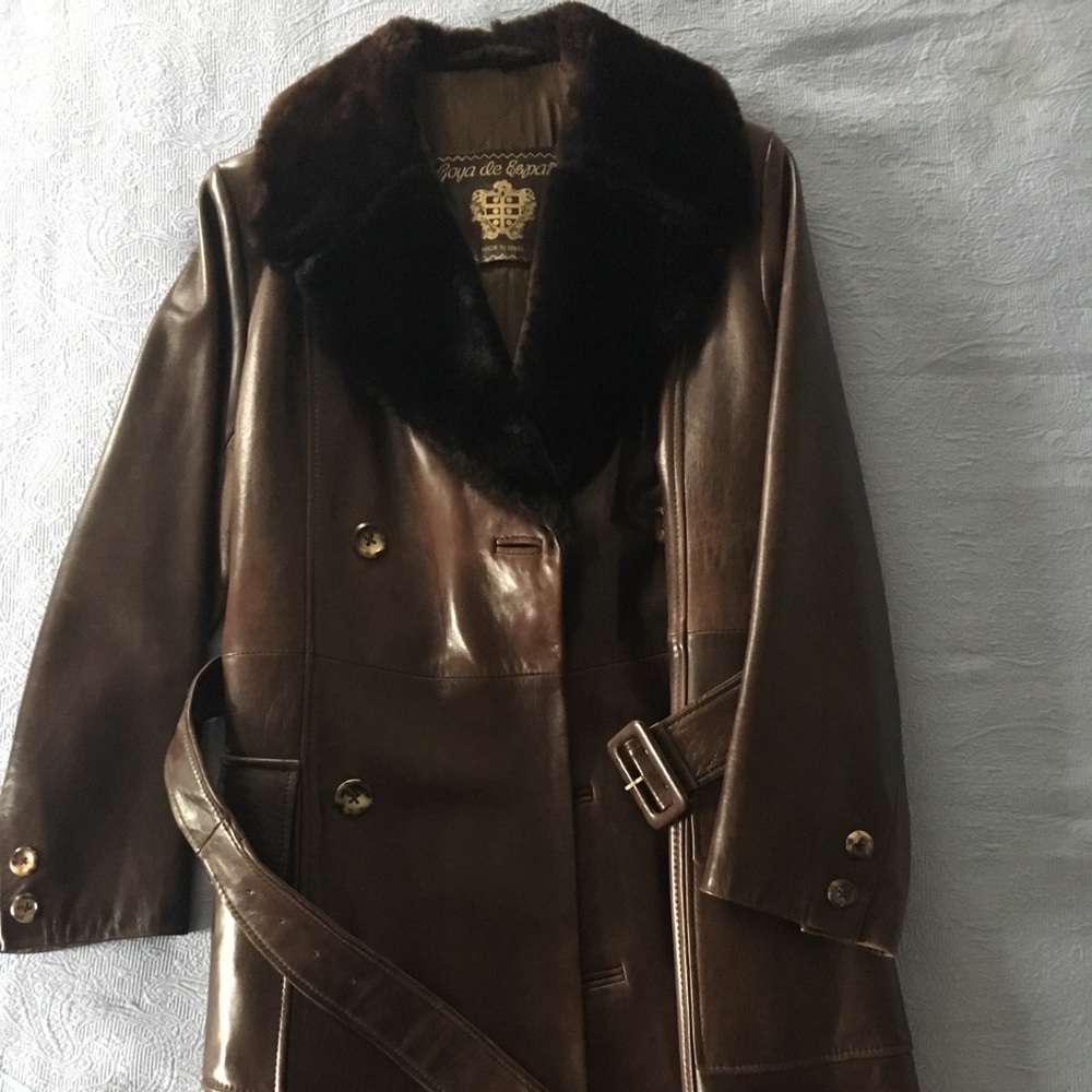 Goya de Espana leather overcoat
